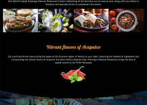 Flamingos Website design DFW creative agency restaurant design